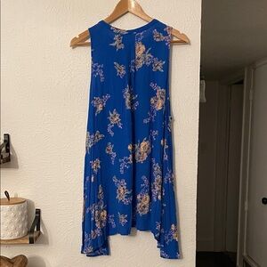 Free People Vibrant Blue Floral Dress Size Small